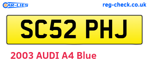 SC52PHJ are the vehicle registration plates.