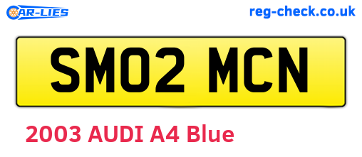 SM02MCN are the vehicle registration plates.