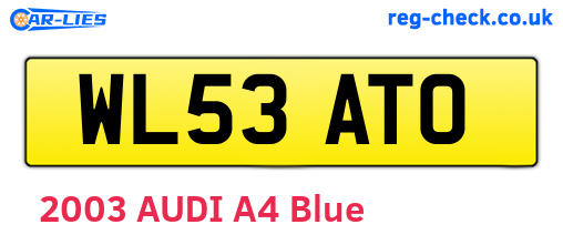WL53ATO are the vehicle registration plates.