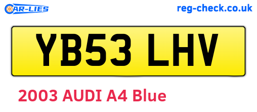 YB53LHV are the vehicle registration plates.