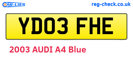 YD03FHE are the vehicle registration plates.