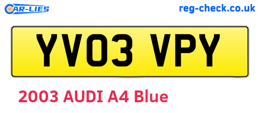 YV03VPY are the vehicle registration plates.