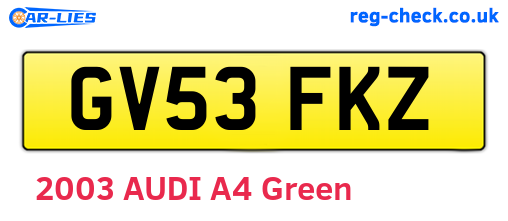 GV53FKZ are the vehicle registration plates.