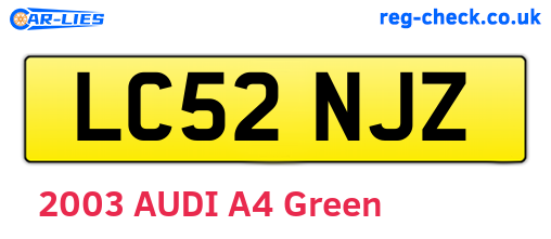LC52NJZ are the vehicle registration plates.