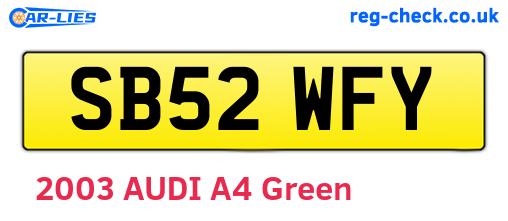 SB52WFY are the vehicle registration plates.