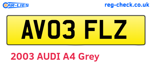 AV03FLZ are the vehicle registration plates.