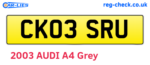 CK03SRU are the vehicle registration plates.
