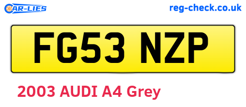 FG53NZP are the vehicle registration plates.