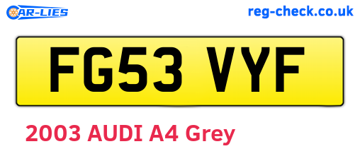 FG53VYF are the vehicle registration plates.