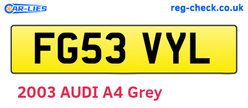 FG53VYL are the vehicle registration plates.