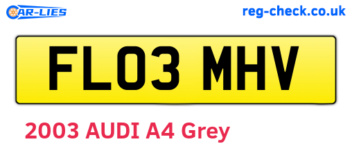 FL03MHV are the vehicle registration plates.