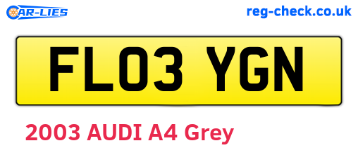 FL03YGN are the vehicle registration plates.
