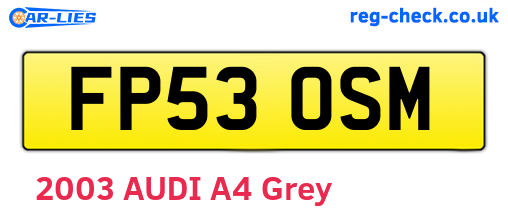 FP53OSM are the vehicle registration plates.