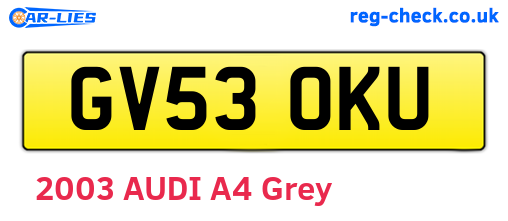 GV53OKU are the vehicle registration plates.