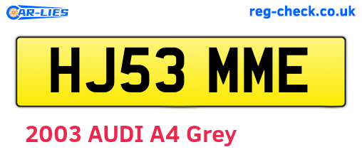 HJ53MME are the vehicle registration plates.