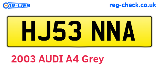 HJ53NNA are the vehicle registration plates.