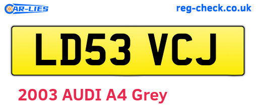 LD53VCJ are the vehicle registration plates.