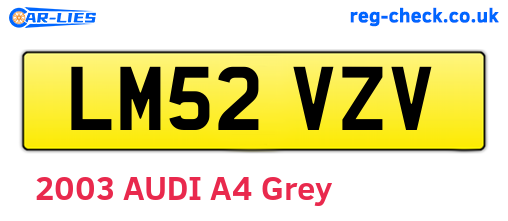 LM52VZV are the vehicle registration plates.