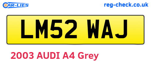 LM52WAJ are the vehicle registration plates.