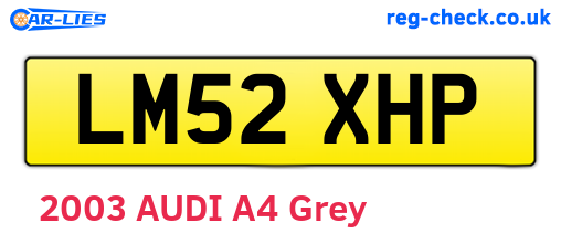 LM52XHP are the vehicle registration plates.