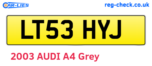LT53HYJ are the vehicle registration plates.