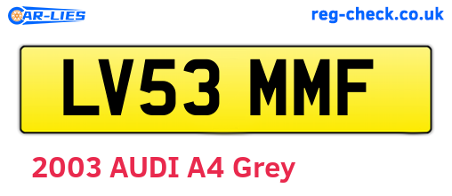 LV53MMF are the vehicle registration plates.