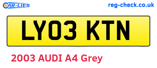LY03KTN are the vehicle registration plates.