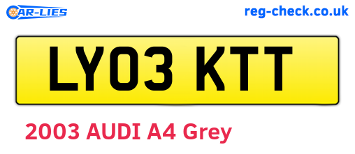 LY03KTT are the vehicle registration plates.