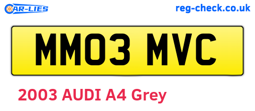 MM03MVC are the vehicle registration plates.