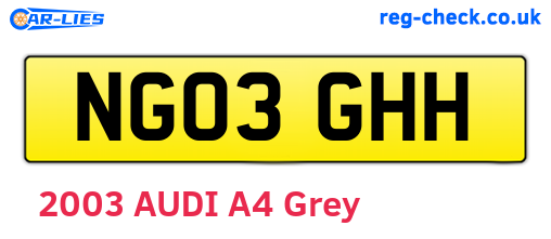NG03GHH are the vehicle registration plates.