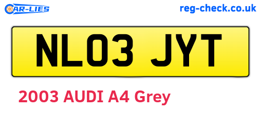 NL03JYT are the vehicle registration plates.