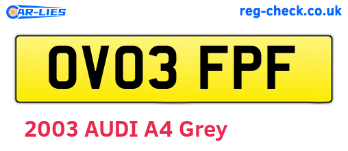 OV03FPF are the vehicle registration plates.
