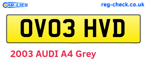 OV03HVD are the vehicle registration plates.