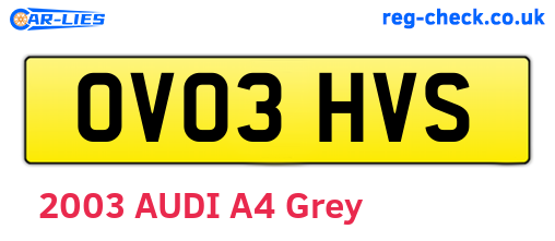 OV03HVS are the vehicle registration plates.