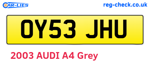 OY53JHU are the vehicle registration plates.