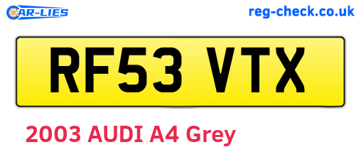 RF53VTX are the vehicle registration plates.
