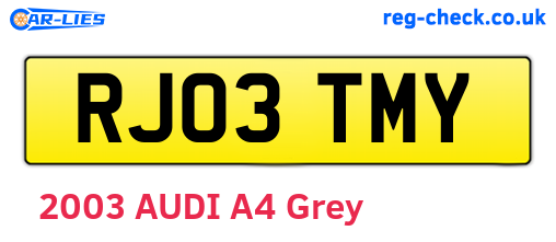 RJ03TMY are the vehicle registration plates.