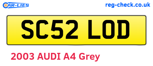 SC52LOD are the vehicle registration plates.