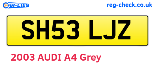 SH53LJZ are the vehicle registration plates.