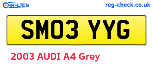 SM03YYG are the vehicle registration plates.