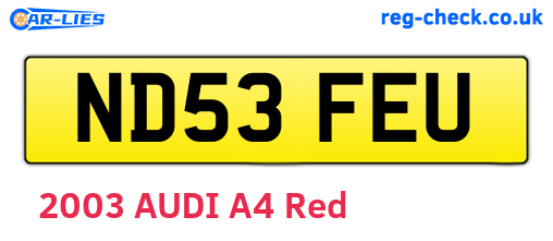 ND53FEU are the vehicle registration plates.