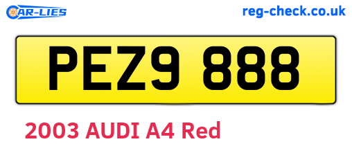 PEZ9888 are the vehicle registration plates.