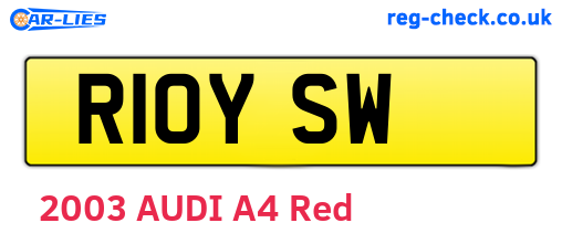 R10YSW are the vehicle registration plates.
