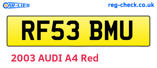 RF53BMU are the vehicle registration plates.