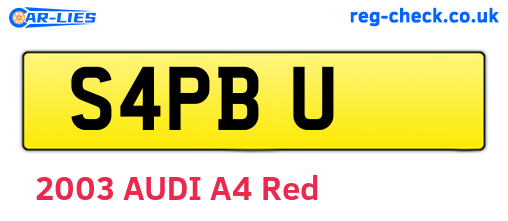 S4PBU are the vehicle registration plates.