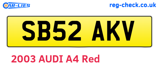 SB52AKV are the vehicle registration plates.