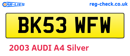 BK53WFW are the vehicle registration plates.