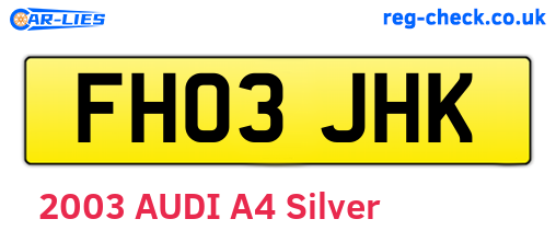 FH03JHK are the vehicle registration plates.