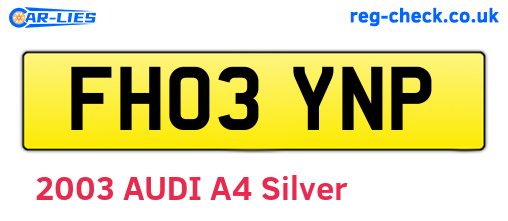 FH03YNP are the vehicle registration plates.