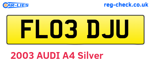 FL03DJU are the vehicle registration plates.